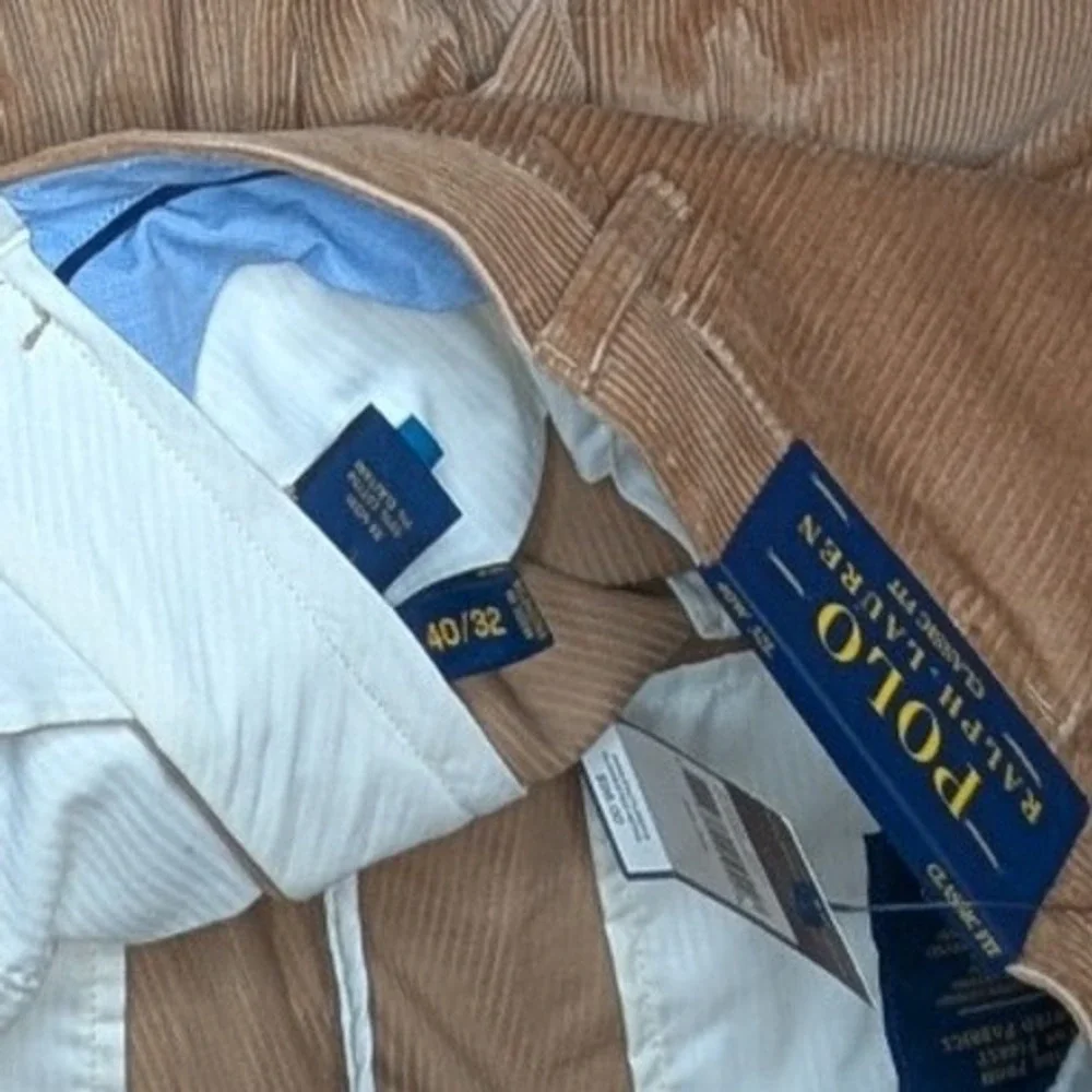 Polo Ralph Lauren Classic Fit Corduroy Pants Mens 40x32 Tan New‎